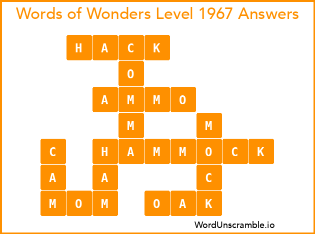 Words of Wonders Level 1967 Answers