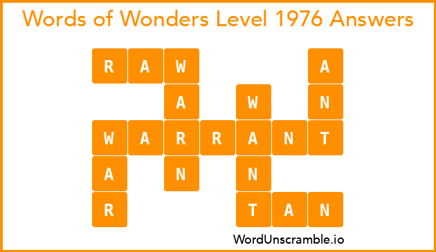 Words of Wonders Level 1976 Answers