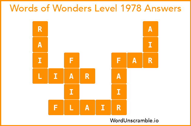 Words of Wonders Level 1978 Answers