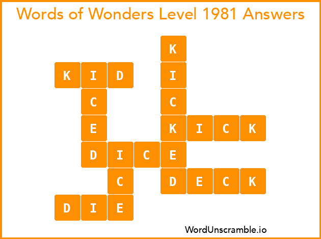 Words of Wonders Level 1981 Answers