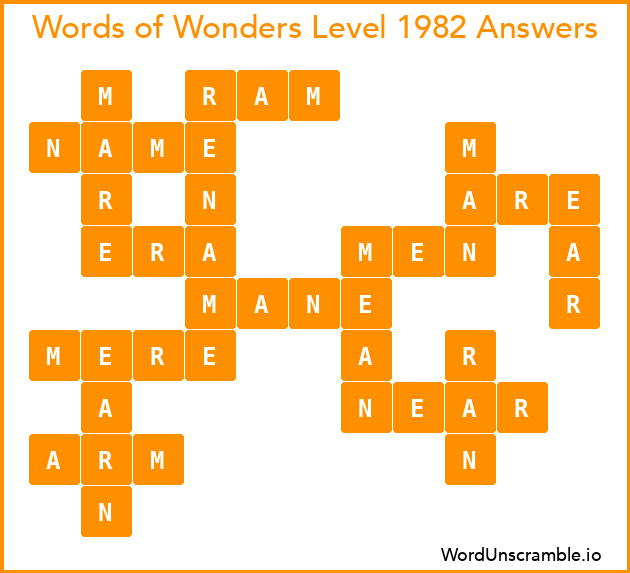 Words of Wonders Level 1982 Answers