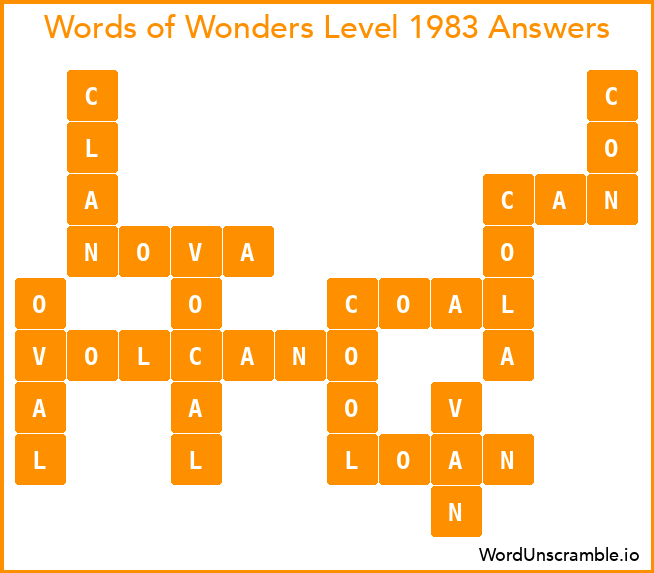 Words of Wonders Level 1983 Answers