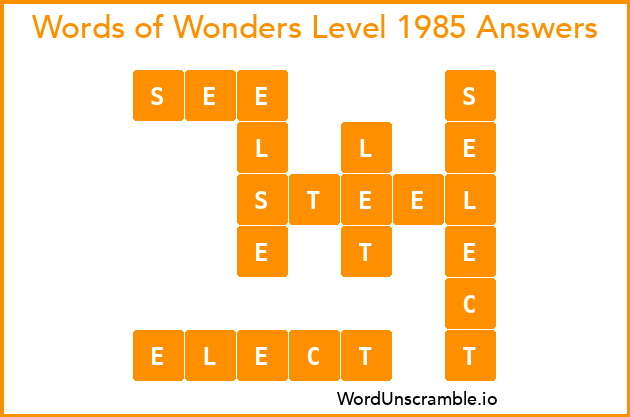 Words of Wonders Level 1985 Answers