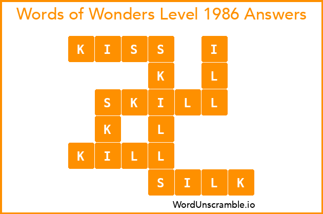 Words of Wonders Level 1986 Answers