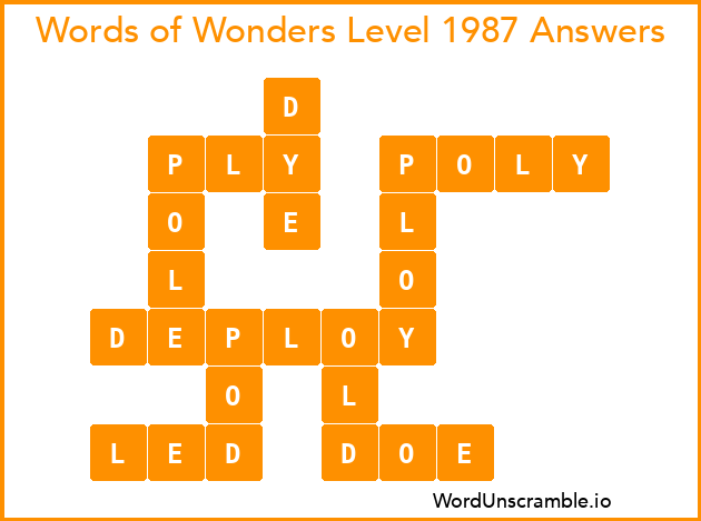 Words of Wonders Level 1987 Answers