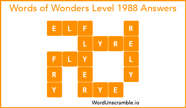 Words of Wonders Level 1988 Answers