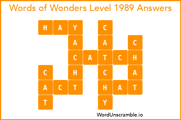 Words of Wonders Level 1989 Answers