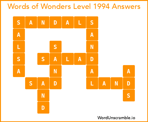 Words of Wonders Level 1994 Answers