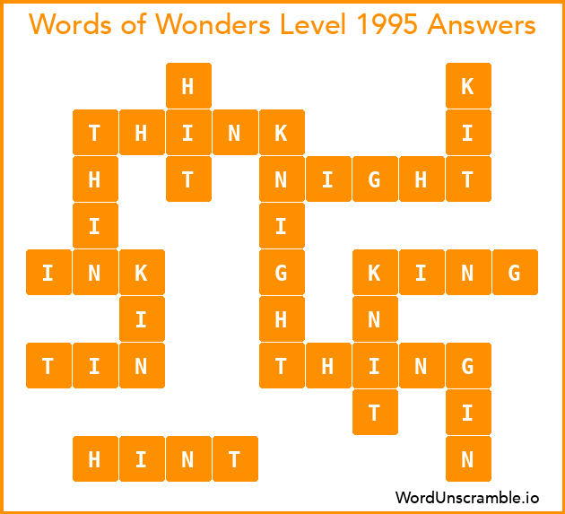 Words of Wonders Level 1995 Answers