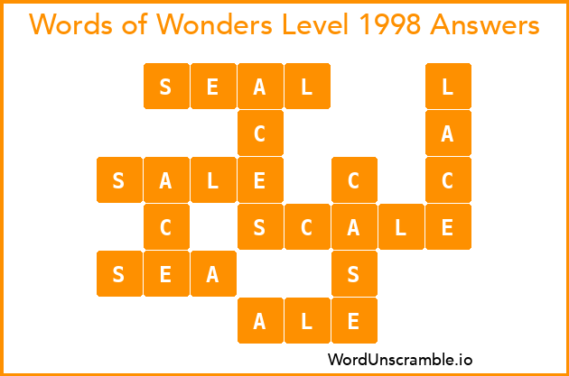 Words of Wonders Level 1998 Answers