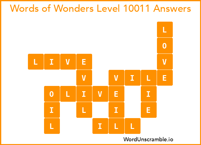 Words of Wonders Level 10011 Answers
