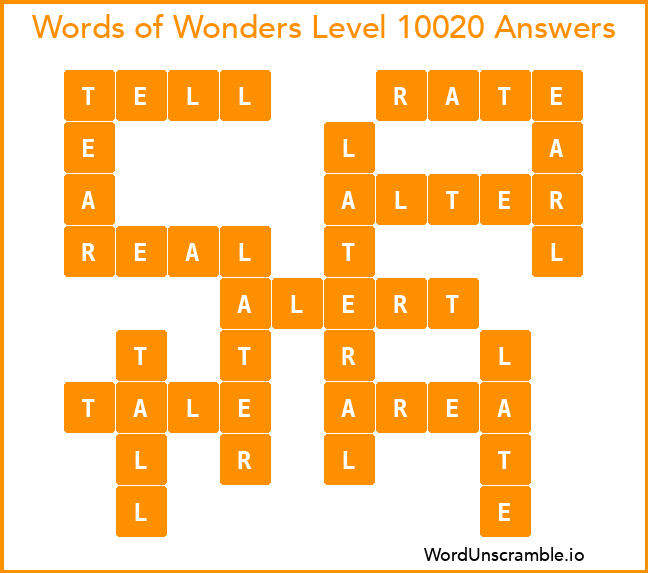 Words of Wonders Level 10020 Answers