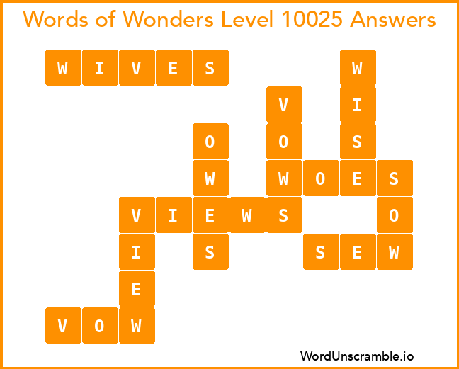 Words of Wonders Level 10025 Answers