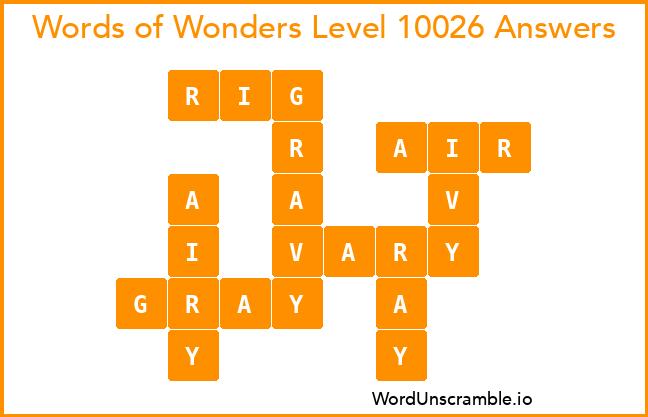 Words of Wonders Level 10026 Answers