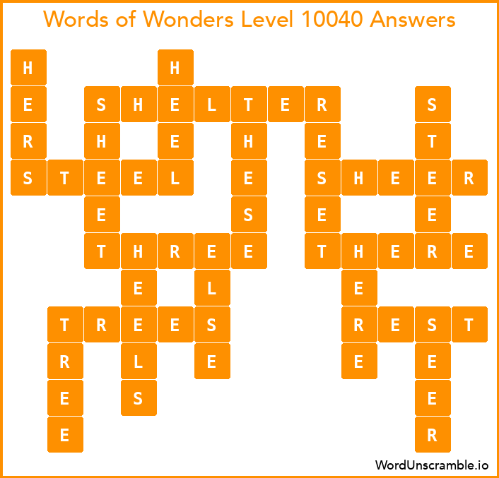 Words of Wonders Level 10040 Answers