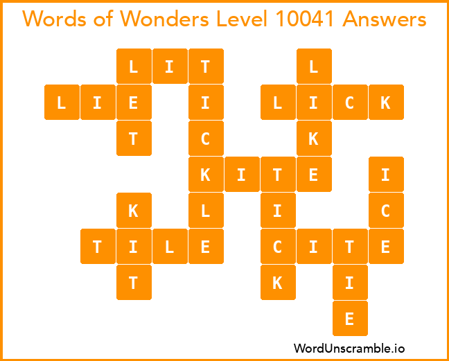 Words of Wonders Level 10041 Answers