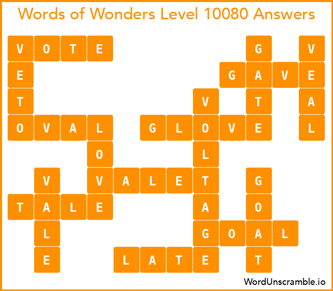 Words of Wonders Level 10080 Answers