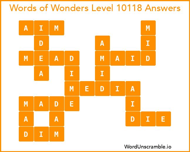 Words of Wonders Level 10118 Answers