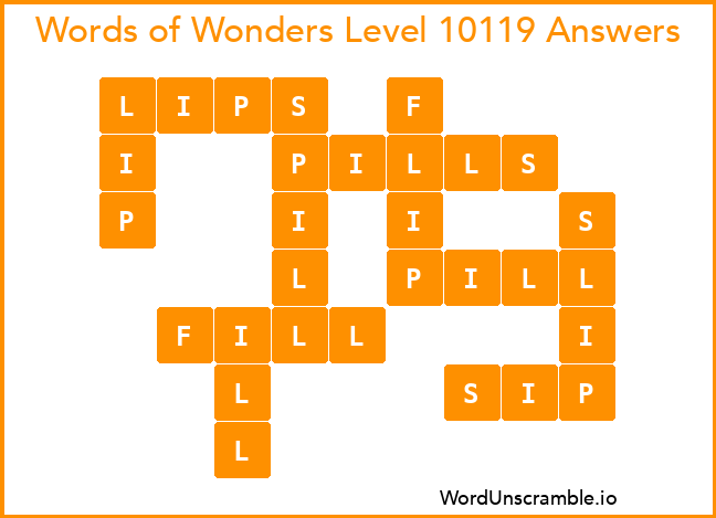 Words of Wonders Level 10119 Answers