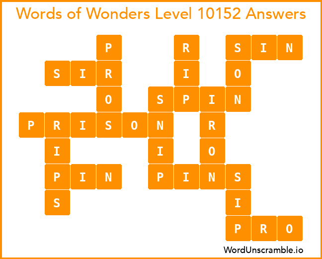 Words of Wonders Level 10152 Answers