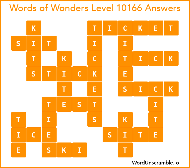 Words of Wonders Level 10166 Answers