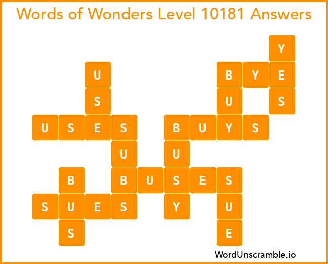 Words of Wonders Level 10181 Answers