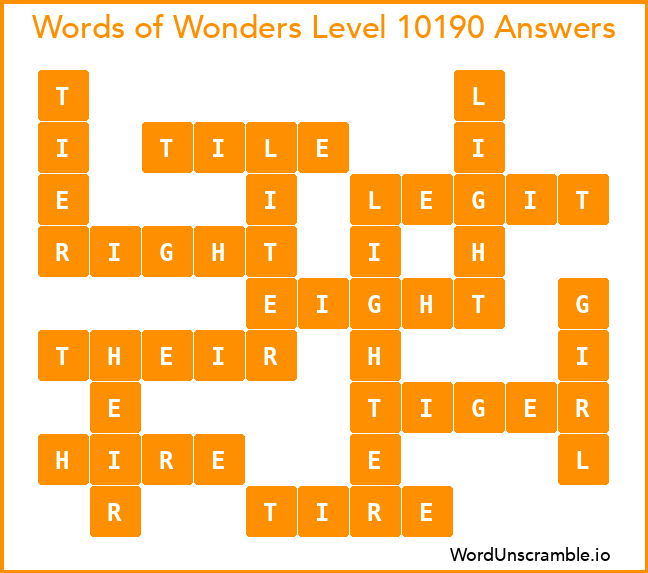Words of Wonders Level 10190 Answers