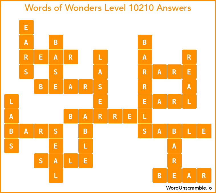 Words of Wonders Level 10210 Answers