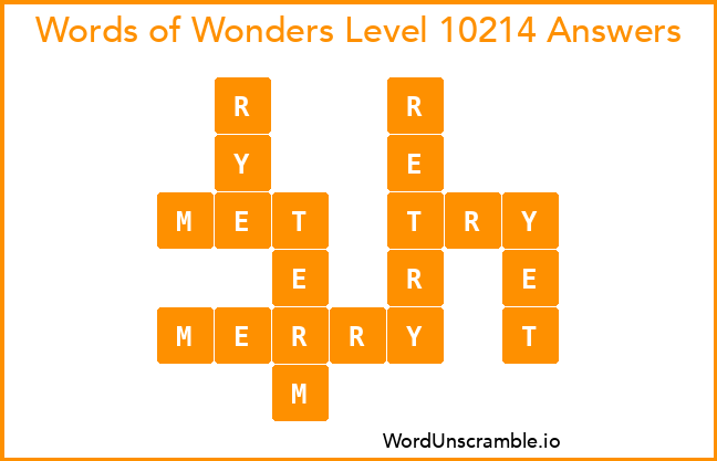 Words of Wonders Level 10214 Answers