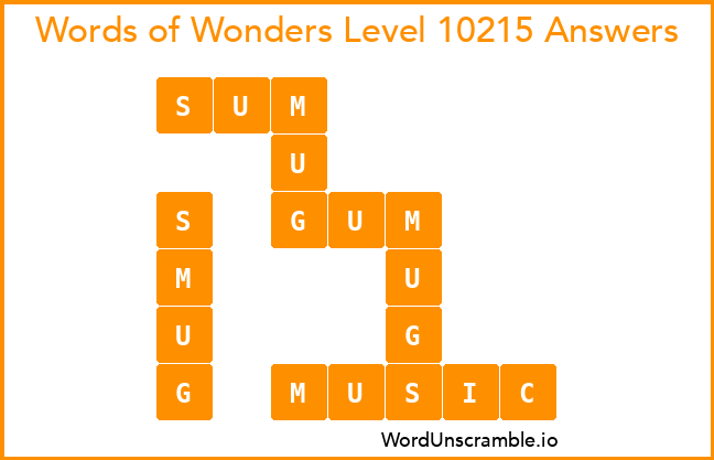 Words of Wonders Level 10215 Answers