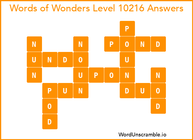 Words of Wonders Level 10216 Answers