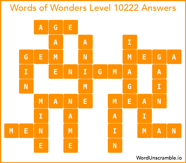 Words of Wonders Level 10222 Answers