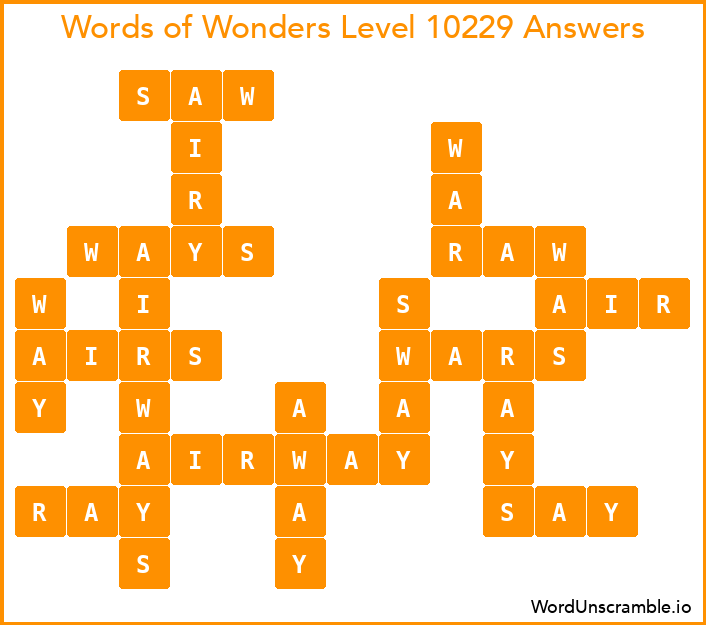 Words of Wonders Level 10229 Answers