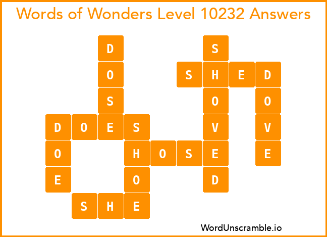 Words of Wonders Level 10232 Answers