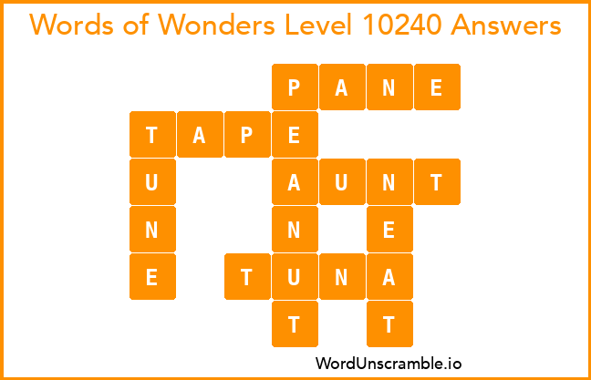 Words of Wonders Level 10240 Answers
