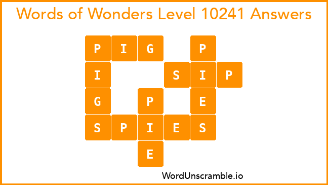 Words of Wonders Level 10241 Answers