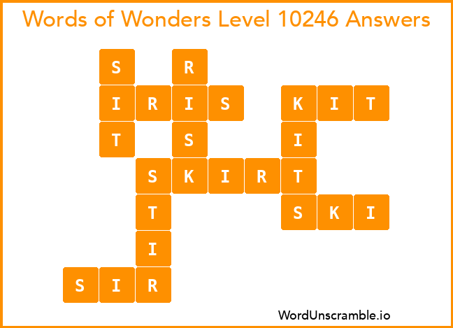 Words of Wonders Level 10246 Answers