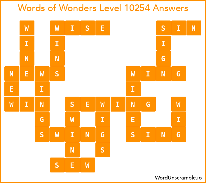Words of Wonders Level 10254 Answers