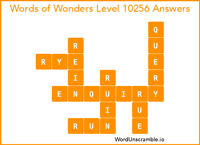 Words of Wonders Level 10256 Answers