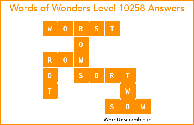 Words of Wonders Level 10258 Answers