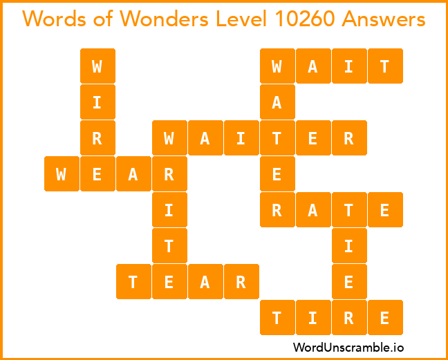 Words of Wonders Level 10260 Answers