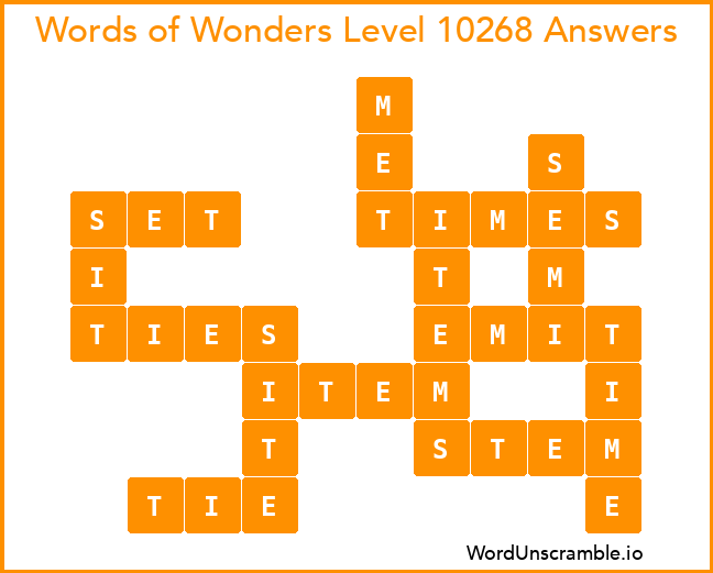 Words of Wonders Level 10268 Answers