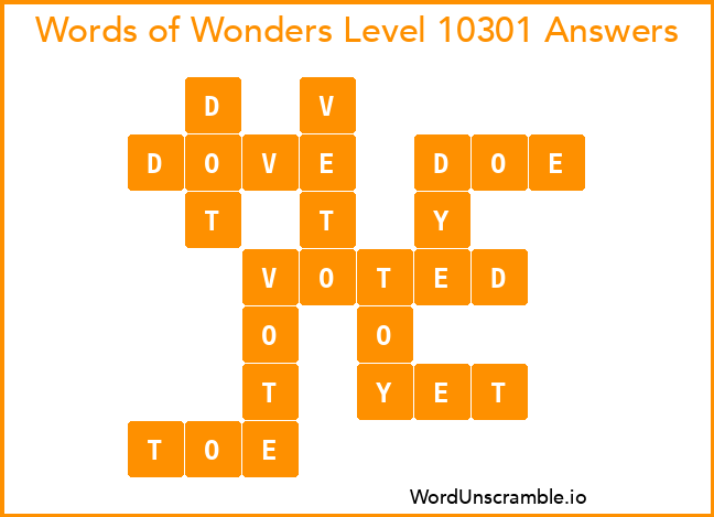 Words of Wonders Level 10301 Answers