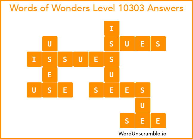 Words of Wonders Level 10303 Answers