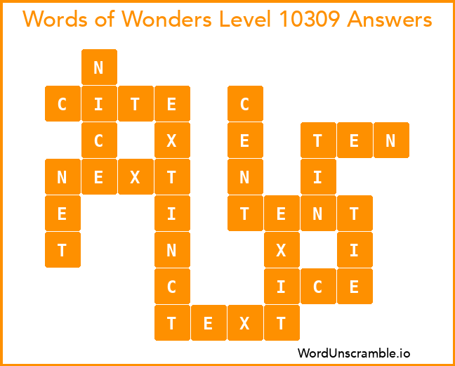 Words of Wonders Level 10309 Answers