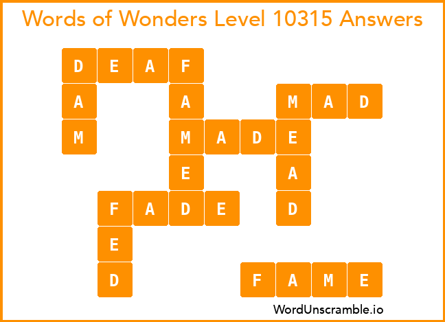 Words of Wonders Level 10315 Answers