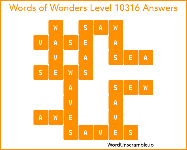 Words of Wonders Level 10316 Answers