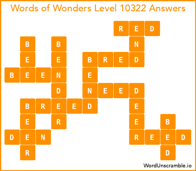 Words of Wonders Level 10322 Answers