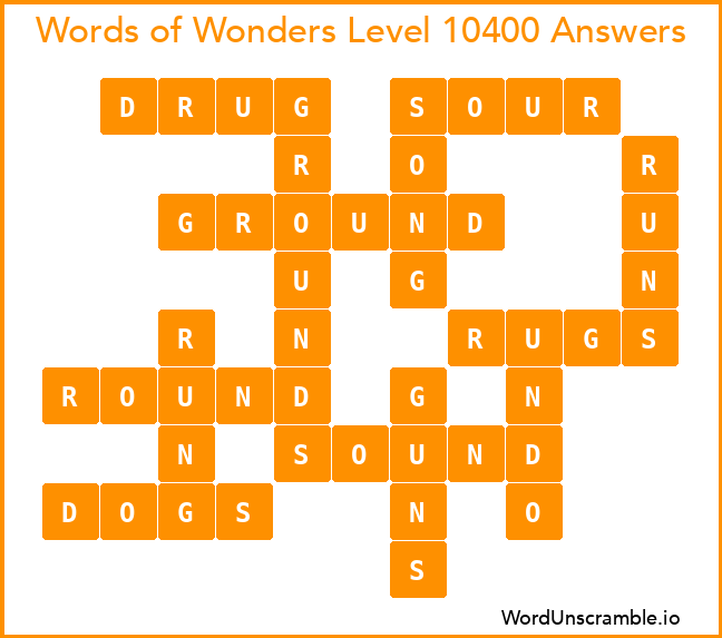 Words of Wonders Level 10400 Answers