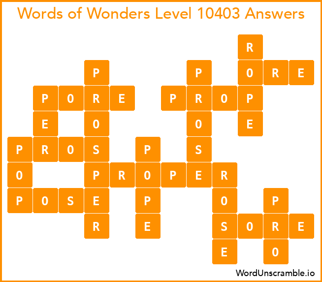 Words of Wonders Level 10403 Answers